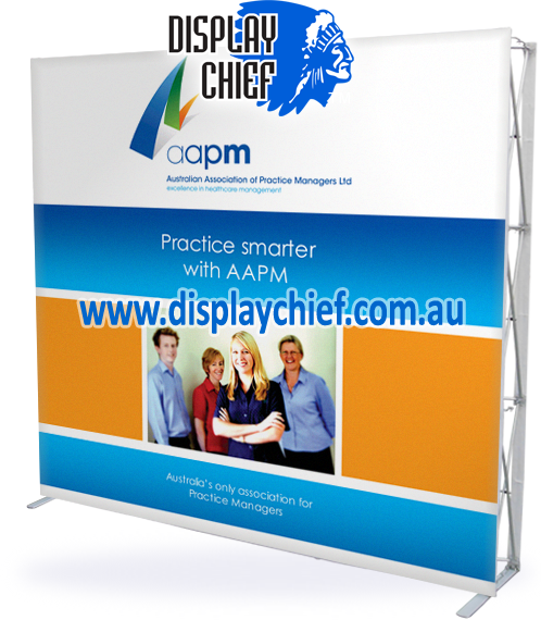 AAPM. Choose Display Chief for pop up display and fabric printing